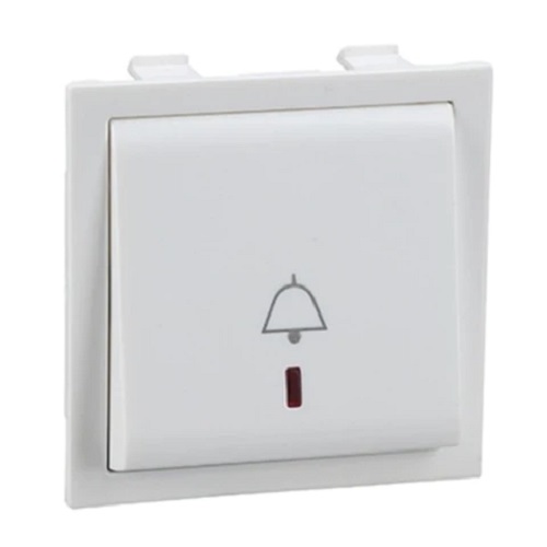 Bell Push Switch With Indicator ,2 Module , Legrand  Britzy - White